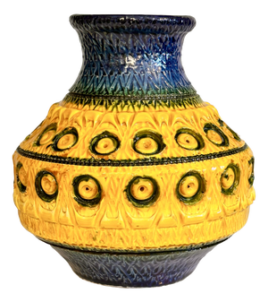 Mid-Century Art Ceramic Vase with Three-Dimensional Decoration from Bitossi, Italy, 1960s