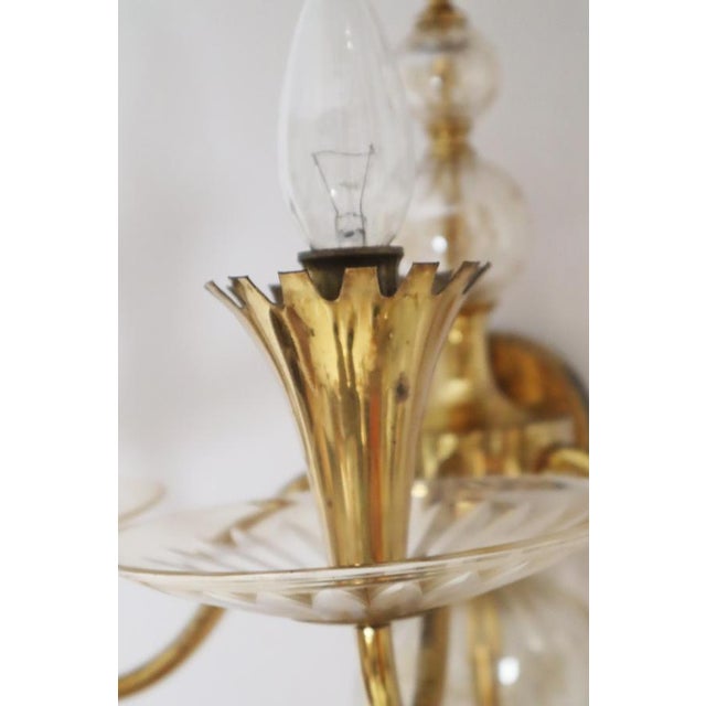 Crystal and Brass Wall Sconce with Glass by Lightolier, 1950s For Sale - Image 18 of 18
