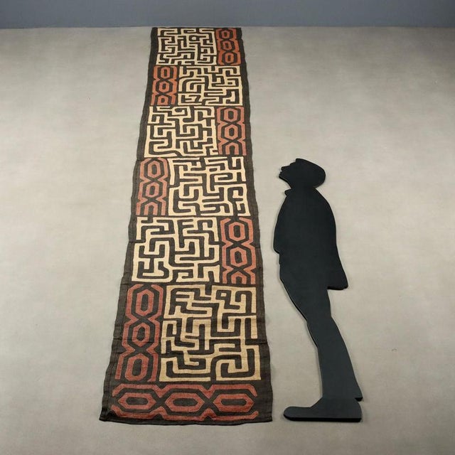 Royal 'Ntshak' raffia fabric with a labyrinth design, used as a ceremonial skirt. Kuba art, Democratic Republic of the...