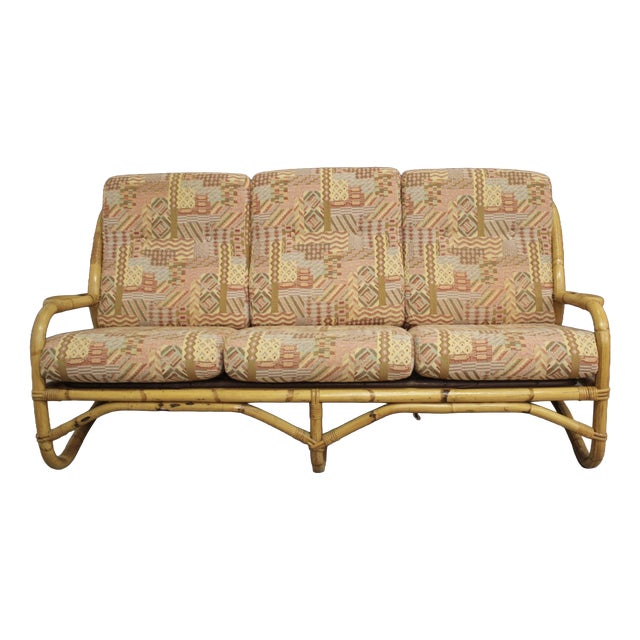 Rattan 3-Seater Sofa, 1970 For Sale