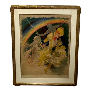 Original Jules Chéret "L'Arc-en-Ciel" Folies-Bergère Color Lithograph, Paris, 1893 For Sale