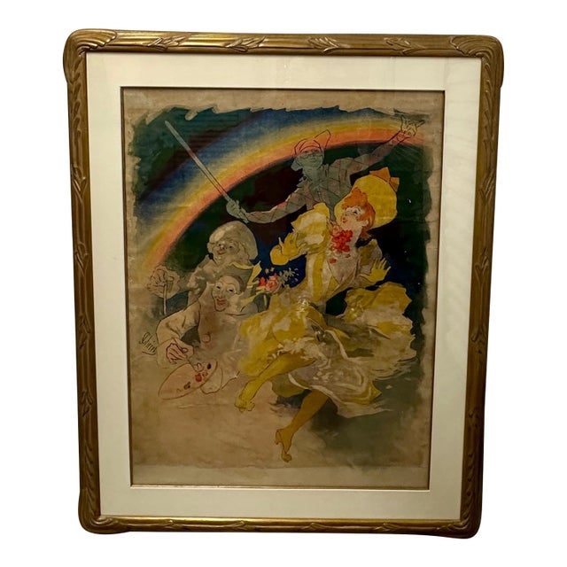 Original Jules Chéret "L'Arc-en-Ciel" Folies-Bergère Color Lithograph, Paris, 1893 For Sale