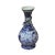 This is a Chinese decorative porcelain vase in Blue and White color finish. The theme is oriental house yard graphic....
