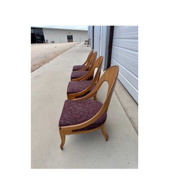 1970s Attributed to Michael Taylor for Baker Spoon Back Slipper Chairs in Natural Finish, Sold in Pairs For Sale - Image 9 of 9