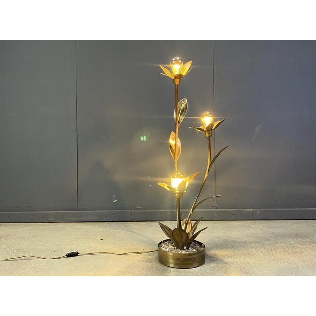 Lotus Floor Lamp by Maison Jansen, 1970s For Sale - Image 9 of 11