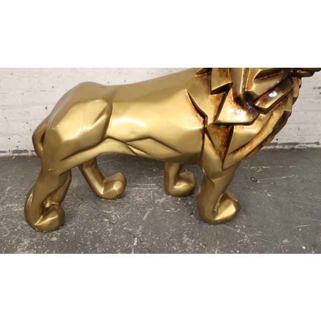 Plastic Dj Khalid Gold Lion Sculpture For Sale - Image 7 of 14