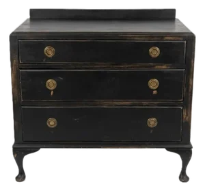 19th Century Queen Anne 3 Drawer Commode Chest