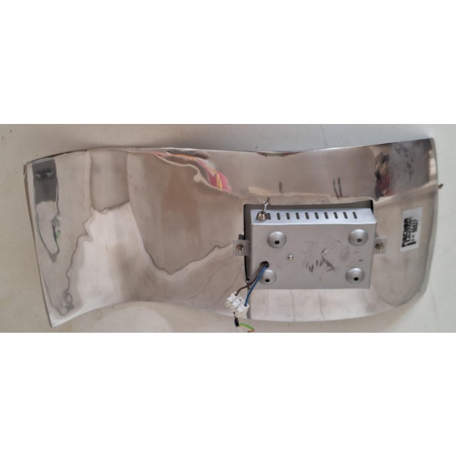 Metal Vintage Wall Lamp with Black Aluminum Panel and Frosted Glass Pane by Fischer Leuchten, 1990s For Sale - Image 7 of 9