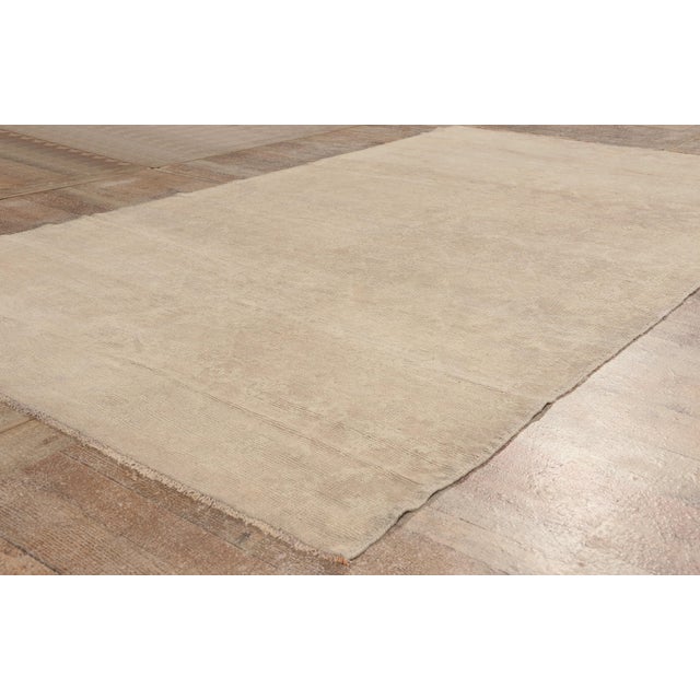 Tan Vintage Turkish Oushak Rug, 04'11 X 08'09 For Sale - Image 8 of 10