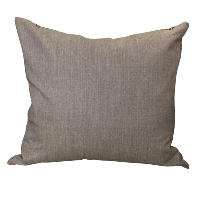 Ebanista Silver Gray Silk Velvet Designer Down Pillow. 1 of 2 available.