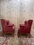 Pair of 19th-century solid mahogany wingback armchairs. These armchairs exhibit the typical characteristics of the...
