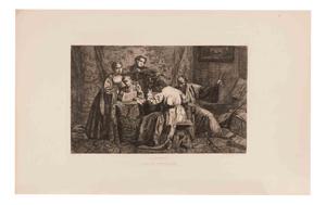 Edouard Moyse, The Rehearsal, 1800s, Etching