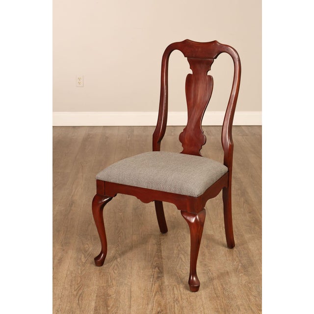 Queen Anne Style Set Of Four Cherry Side Dining Chairs For Sale - Image 15 of 18