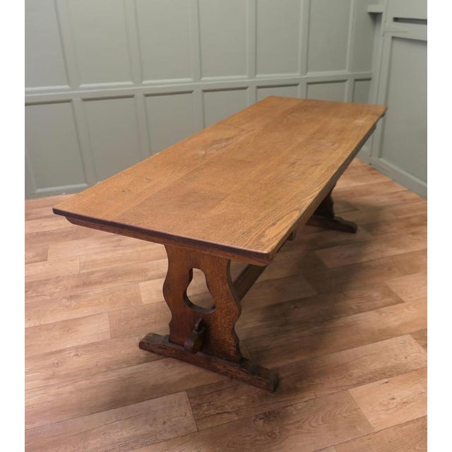 Arts & Crafts Golden Oak Refectory Dining Table, 1880 For Sale - Image 6 of 8