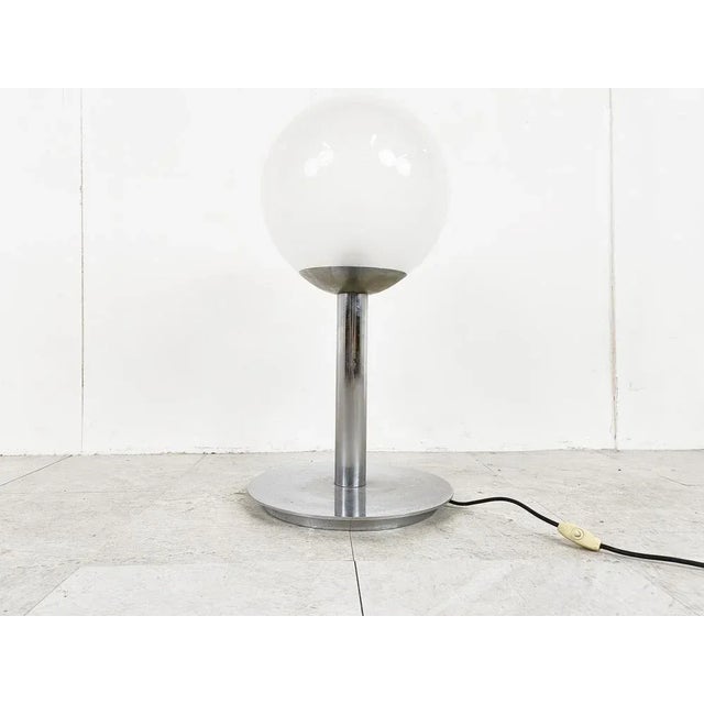 1960s Italian Glass and Chrome Table Lamp, 1960s For Sale - Image 5 of 10