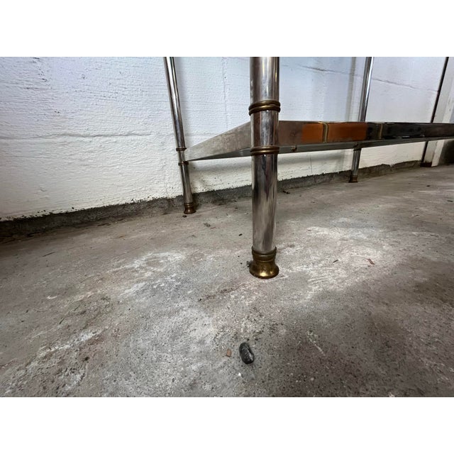 Maison Jansen Hollywood Regency Chrome and Brass Étagère For Sale - Image 9 of 10