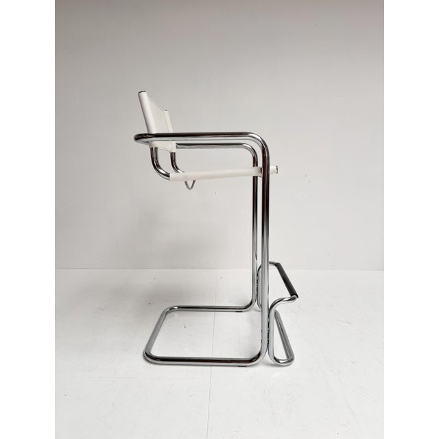 Leather Bar Stools attributed to Mart Stam, 1970s, Set of 2 For Sale - Image 9 of 16