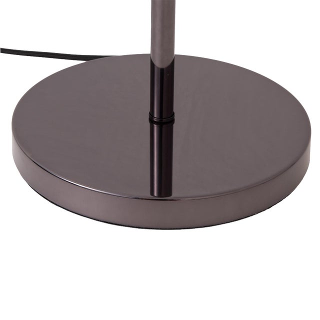 Nova 1970s Nova of California Triplet 3-Light Nickel Floor Lamp - 61" Mid-Century Modern, Black Nickel Steel, Foot Slide Dimmer For Sale - Image 4 of 5