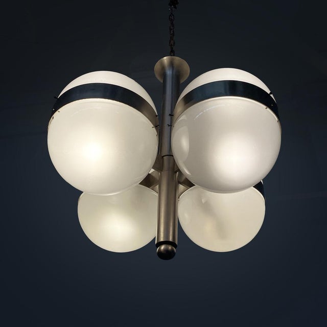 Mid-Century Modern Italian Tetraclio Chandelier by Mazza for Artemide, 1960s For Sale - Image 6 of 18