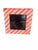 Charming MacKenzie-Childs 4” x 4” picture frame featuring bold diagonal stripes in vibrant pink and warm gold tones. The...