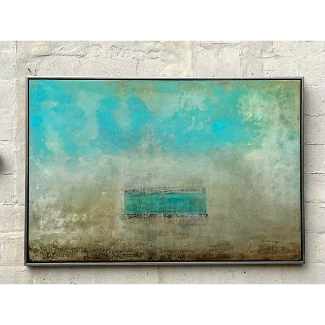 Vintage Boho Scott Upton Abstract on Canvas For Sale In West Palm - Image 6 of 10