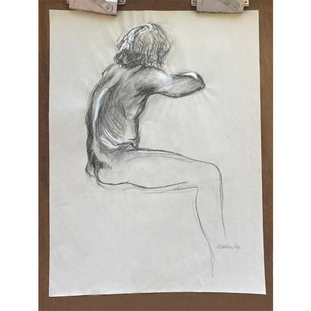 Contemporary Original Life Drawing, "Curley" For Sale - Image 3 of 5