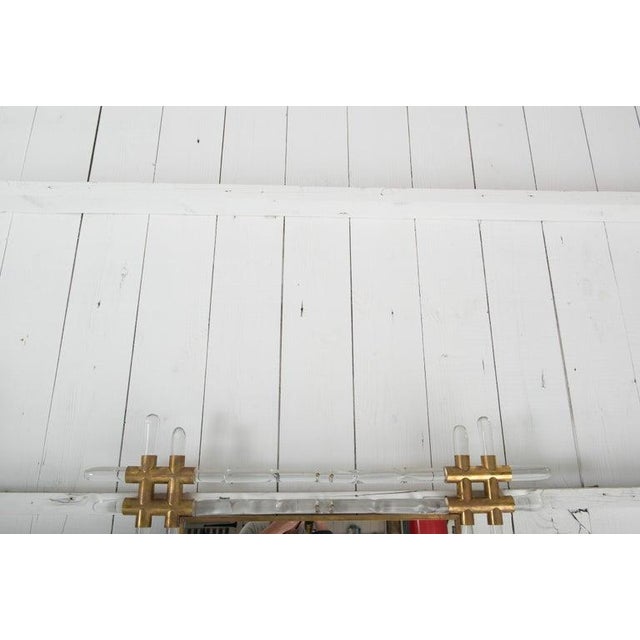 1970s French Lucite and Brass Faux Bamboo Wall Mirror For Sale - Image 12 of 13
