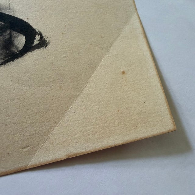Paper 1970s Ruth Schloss Original Ink Portrait Drawing Small Girl Signed For Sale - Image 7 of 9