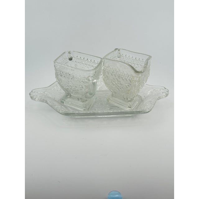 Vintage Indiana Glass Tray, Cream & Sugar Set For Sale In New Orleans - Image 6 of 11