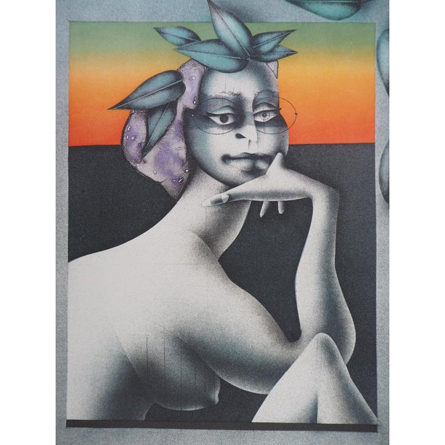 Paul WUNDERLICH (1927-2010) The Thinker of Spring Original color lithograph On heavy paper, 24 x 31 cm (approx. 9 x 12...