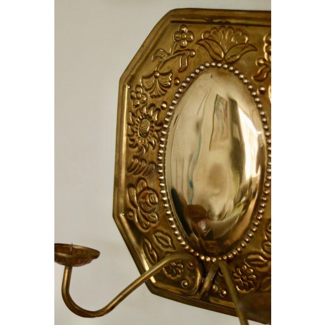 Mid-Century Swedish Octagonal Brass Double Arm Sconces, Set of 2 For Sale - Image 11 of 18