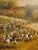 1980s Grand Manor ​Traditional Equestrian Fox Hunt Scene Black Gold Ornate Framed Oil Painting For Sale - Image 4 of 10