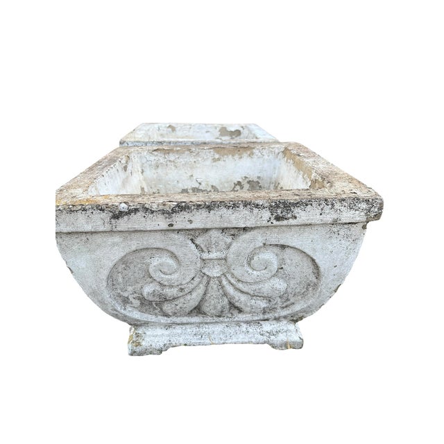 Gorgeous, mid-century modern concrete planters. Chippy with lots of character in solid condition, other than the wear and...