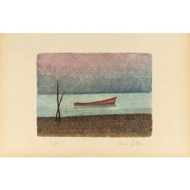 Modern Alcione Gubellini, Seascape, Etching, Mid-20th Century For Sale - Image 3 of 3