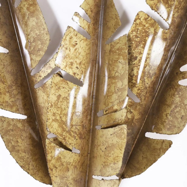 Mid-Century Banana Leaf Wall Sculpture For Sale - Image 4 of 11