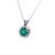 Natural Emerald Diamond Pendant with Chain 14k White Gold 2 TCW Certified For Sale - Image 4 of 7