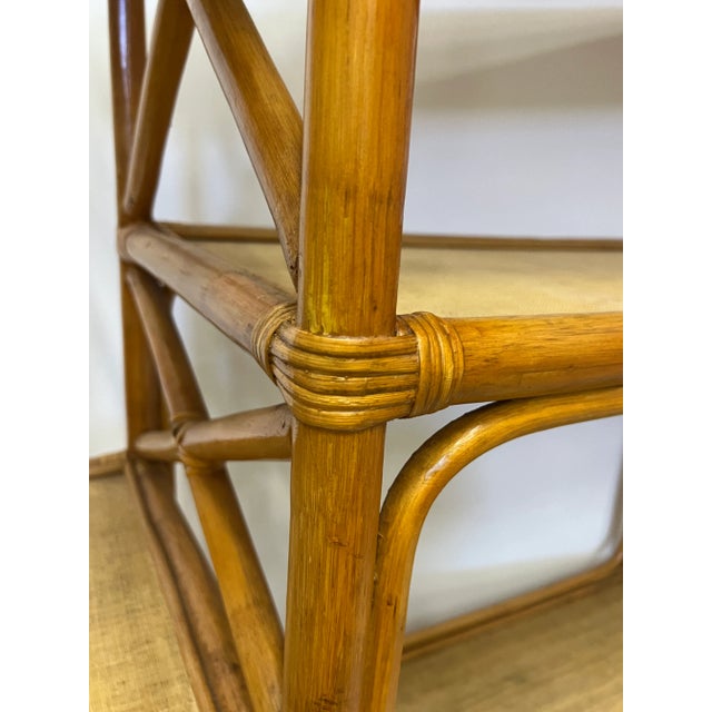 Vintage Coastal Chic Rattan Etagere For Sale - Image 12 of 12