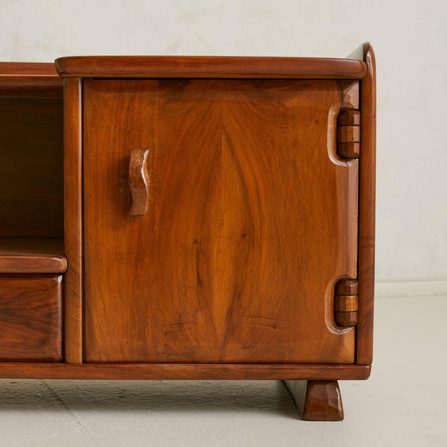 Swiss Carved Elm Nightstand Attributed to Franz Xaver Sproll, 1950s For Sale - Image 9 of 11