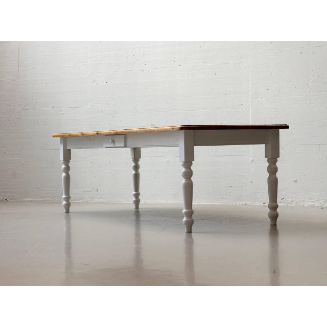 Wood Large Country-Style Dining Table in Wood, 1980s For Sale - Image 7 of 18