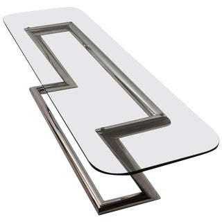 Tubular Chrome Base Plate Glass Top Cocktail Table For Sale