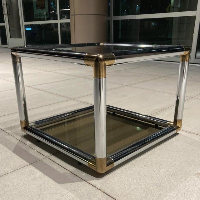 Mid-Century Modern Tubular Chrome End Table For Sale - Image 3 of 13