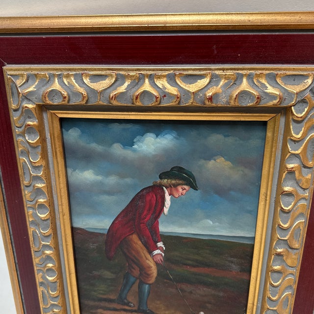 T. Kelly Golfer Oil on Canvas Portraits, Pair For Sale - Image 11 of 12