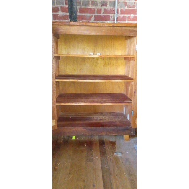 Handcrafted Rustic Reclaimed Wood Two-Door Cabinet With Antique Heart Pine Top For Sale - Image 9 of 9