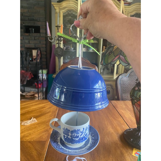 Churchill Blue Willow Teacup Bird Feeder For Sale - Image 12 of 12