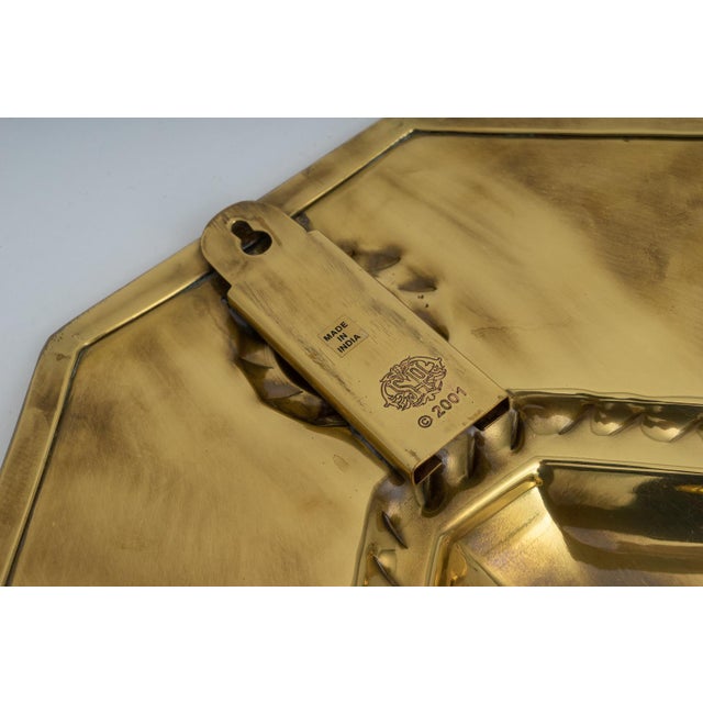 Hand-Crafted Brass Wall Sconces Shields - a Pair For Sale - Image 12 of 13