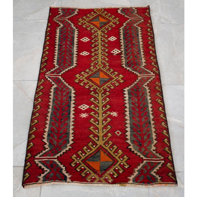 Turkish 1960s Vintage Sumac Weave Turkish Kilim Rug For Sale - Image 3 of 7
