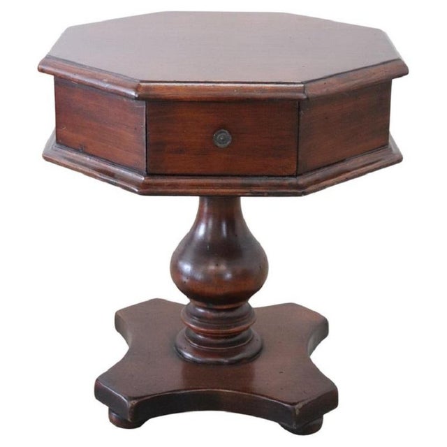 Wood Late 20th CenturyLow Octagonal Side Table in Walnut For Sale - Image 7 of 7