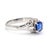 Contemporary Vintage 0.97 Carat Oval Blue Sapphire & Diamond Filigree in Platinum Floral Ring, Size 5.75 For Sale - Image 3 of 10