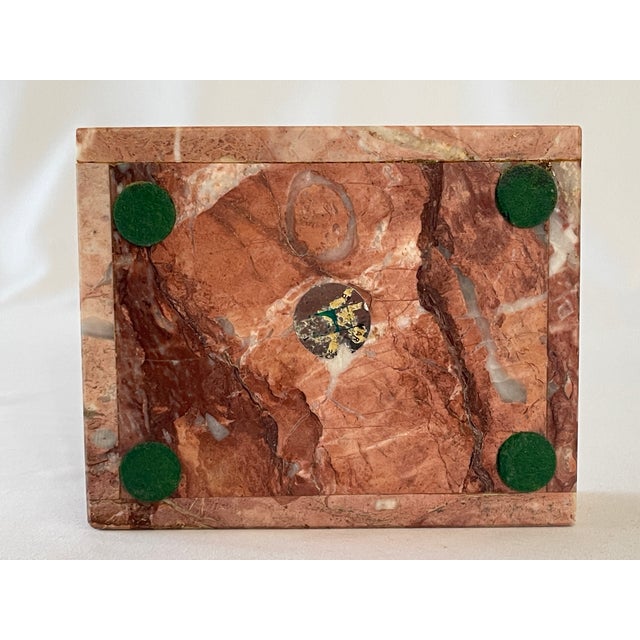 1960's Italian Rosa Pink Marble Jewelry Trinket Box For Sale - Image 10 of 10