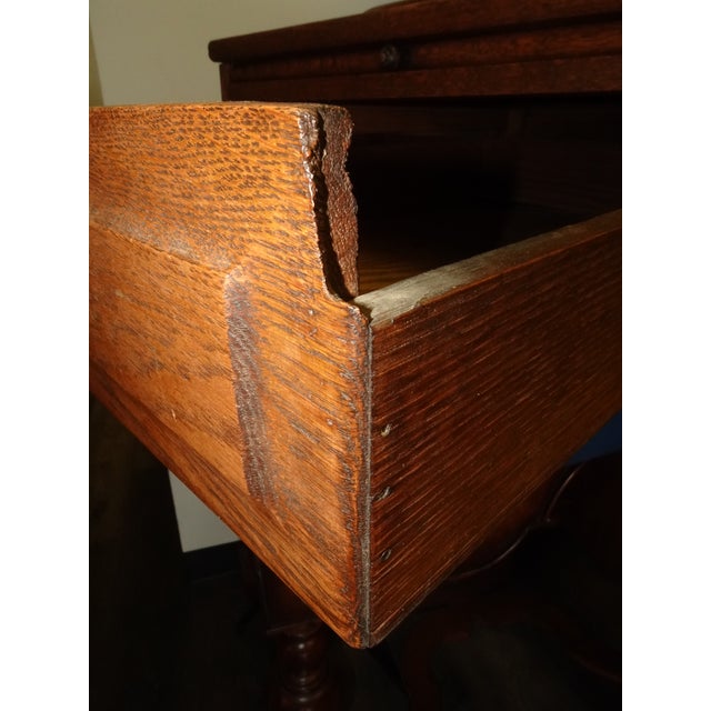 Antique McCaskey Counter Top File Cabinet Register ~W Drop Down Drawers & Tray For Sale - Image 10 of 16
